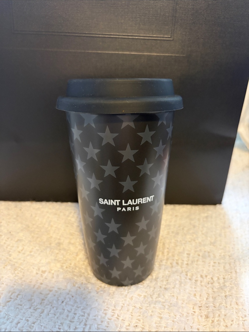 Saint Laurent Black and Gray Star Travel Cup
